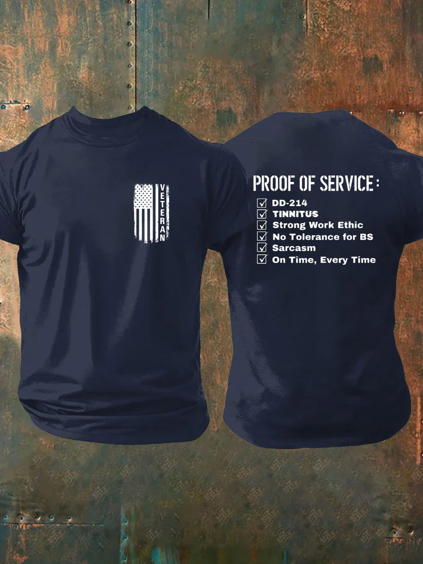 Veteran Proof Of Service Pattern100% Cotton T-Shirt