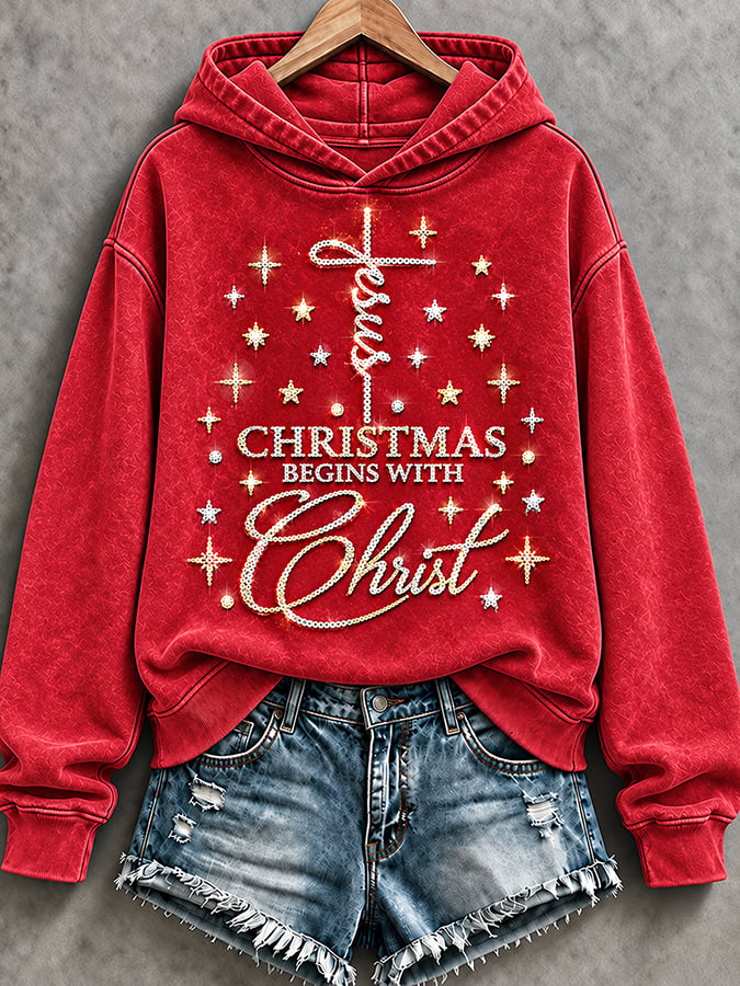 Women's Jesus Christmas Print Casual Sweatshirt