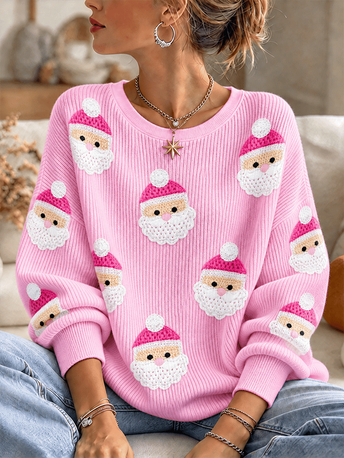 Lässiges Stricktop mit Print für Damen