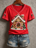 Women's Christmas Print T‑Shirt