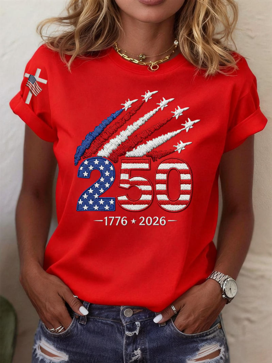 Women's1776-2026 Anniversary Celebration Printed T-Shirt