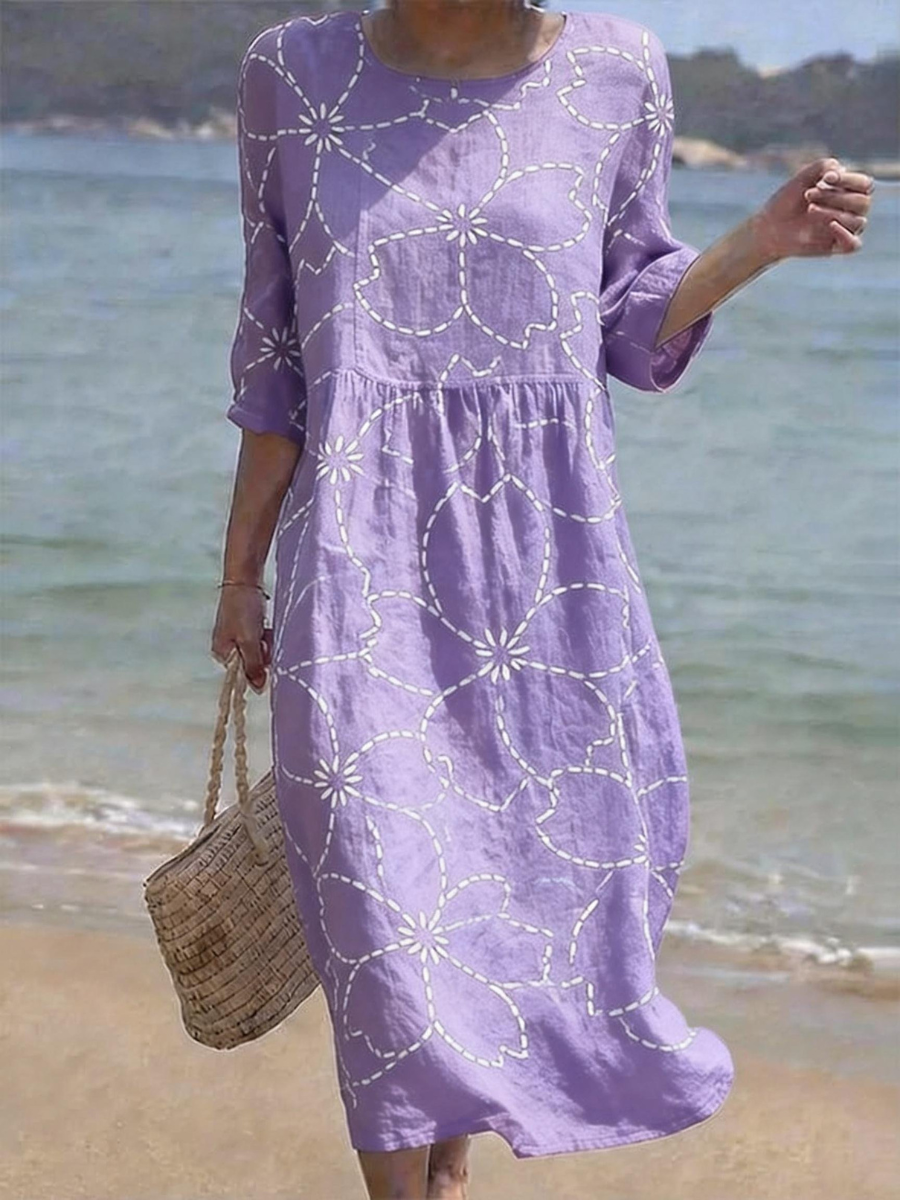 Women's Casual Cotton Linen Dress