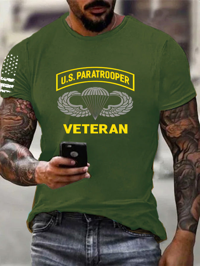 US Paratrooper Veteran Pattern  100% Cotton T-Shirt