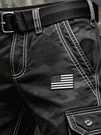 Men's Retro Color Block Patriot Pocket Cargo Shorts