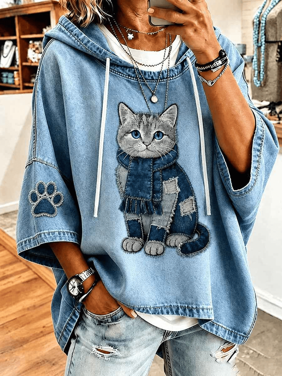 Women's Cat Printing Art Casual Top