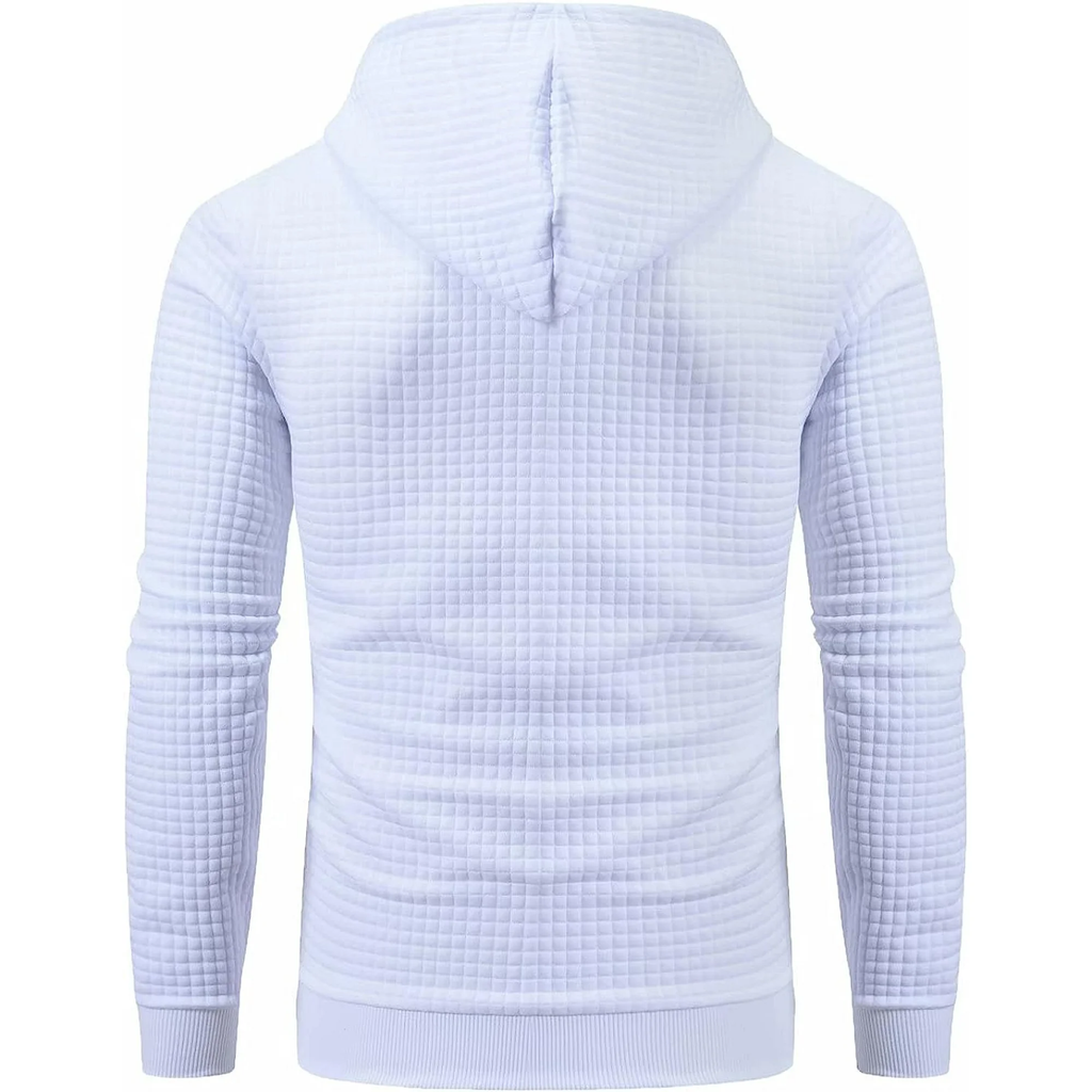 Men's Pullover Plaid Jacquard Hoodie