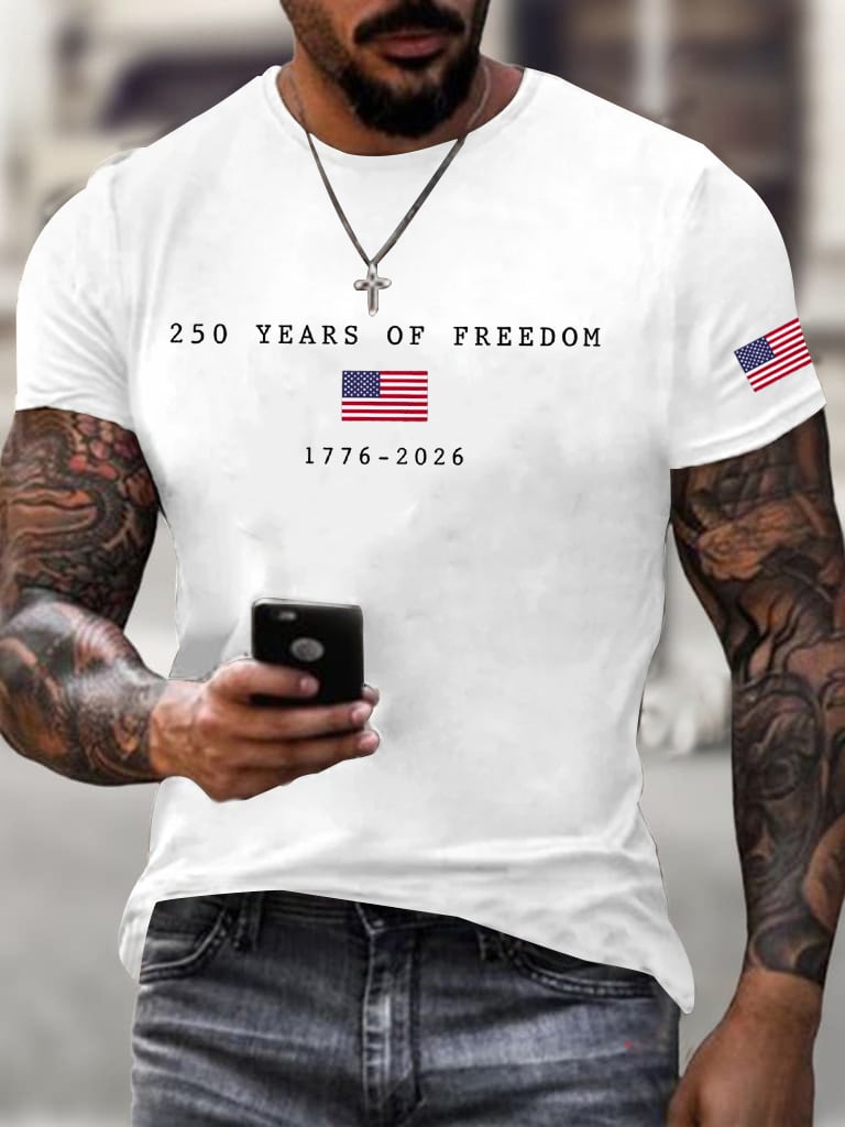 Men's  America Flag Print T-Shirt
