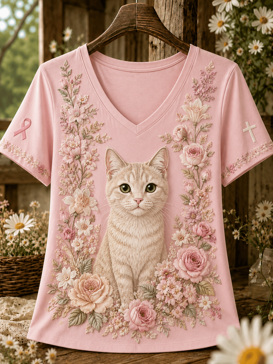 Women's Breast Cancer Awareness Print T-Shirt