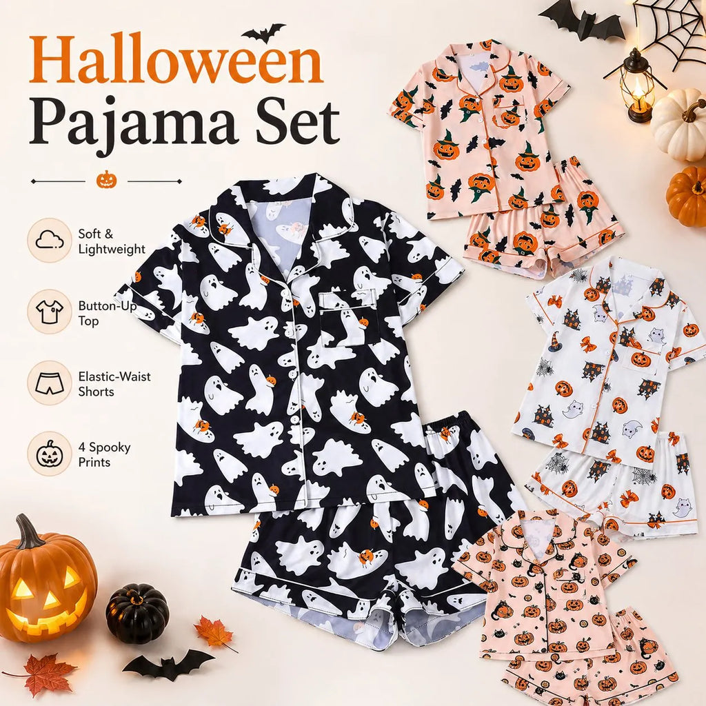 🎃 Women’s Halloween Pajama Set — Silky-Soft, Cute & Spooky-Cozy 👻