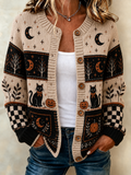 Women'S Casual Halloween Printed Knitted Cardigan