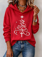 Women'S Christmas Cross Print Hoodie