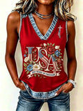Women's Vintage 250th Anniversary Print V-Neck Tank Top