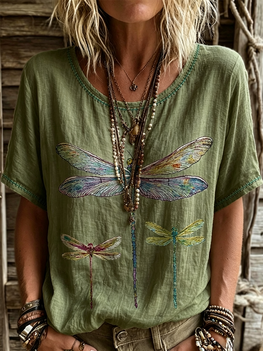Women's Boho Floral Casual Short-Sleeve Shirt