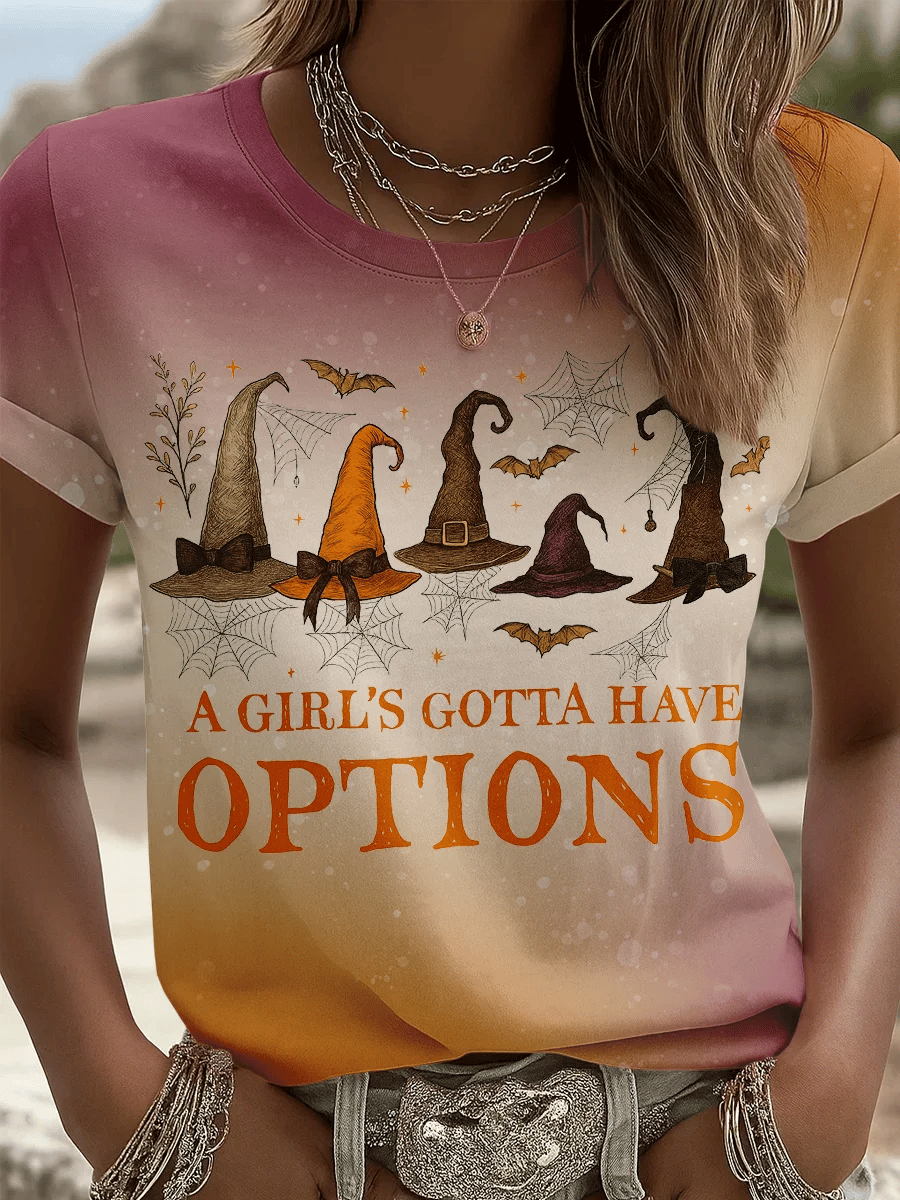 Women's A Girl'S Gotta Have Options  Print Shirt