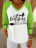 🔥HOT SALE🔥Women's Witch Be Crazy Print Casual Knit Top