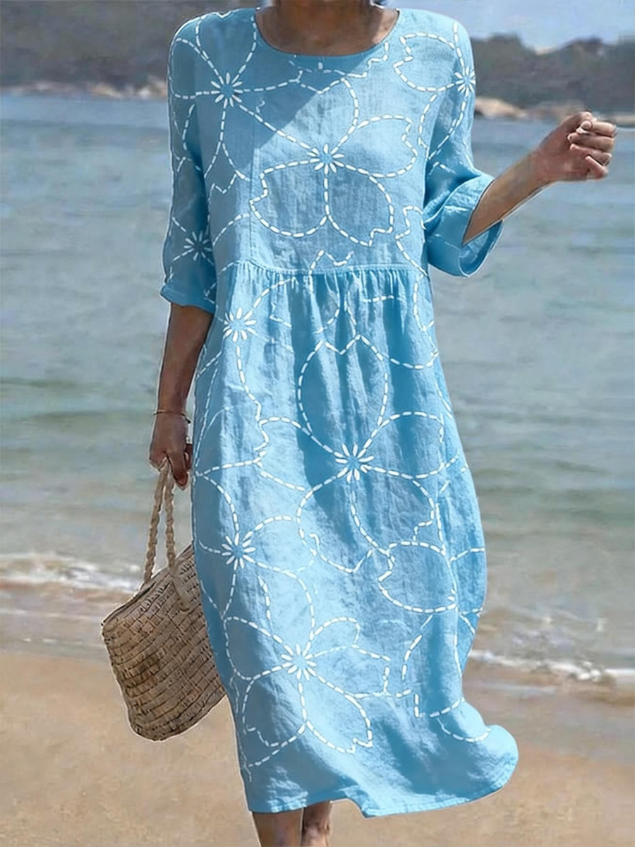 Women's Casual Cotton Linen Dress
