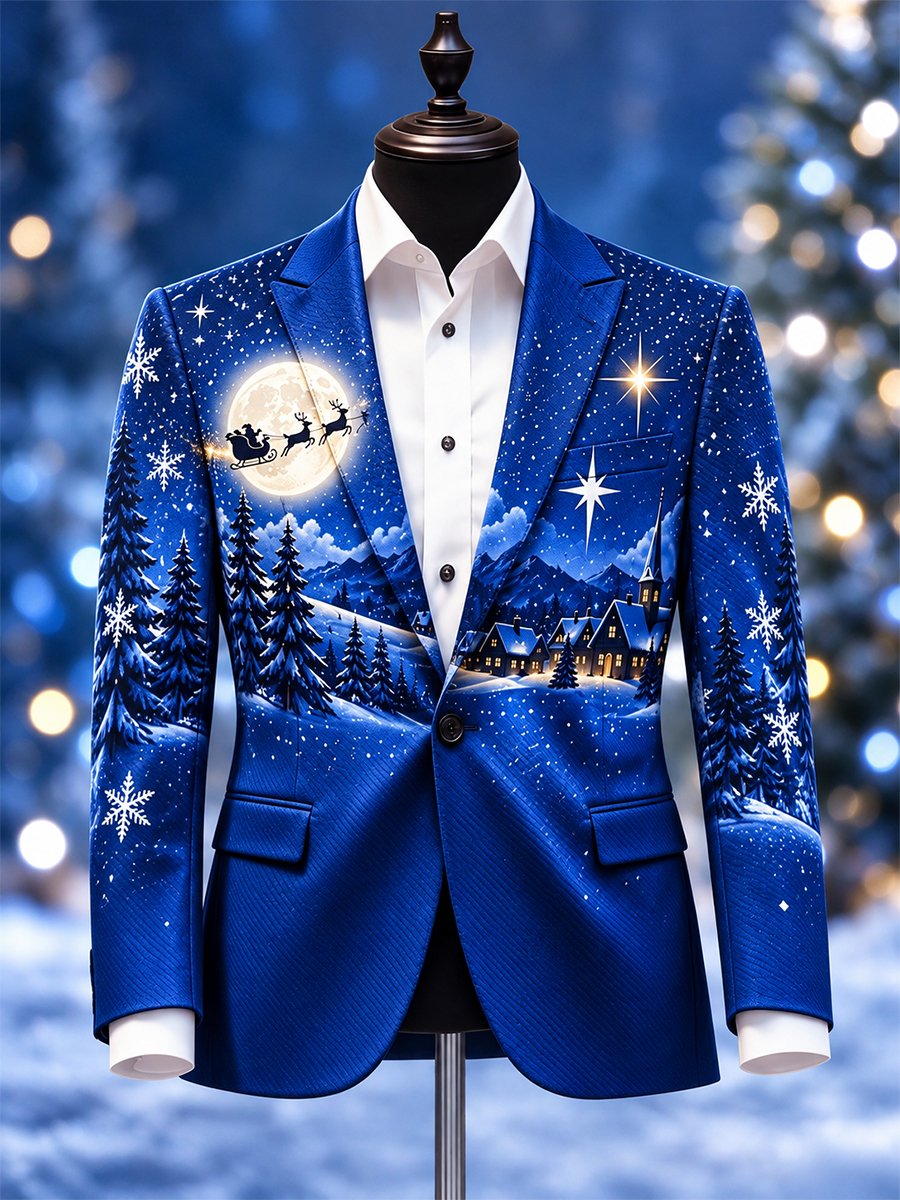 Men's Business Casual Christmas Blazer