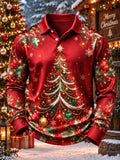 Men's Christmas Print Casual Polo