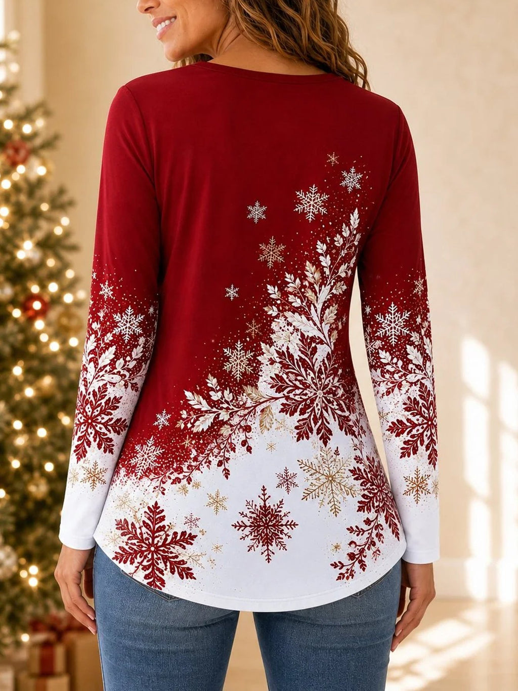 Women's Christmas V-Neck Tee