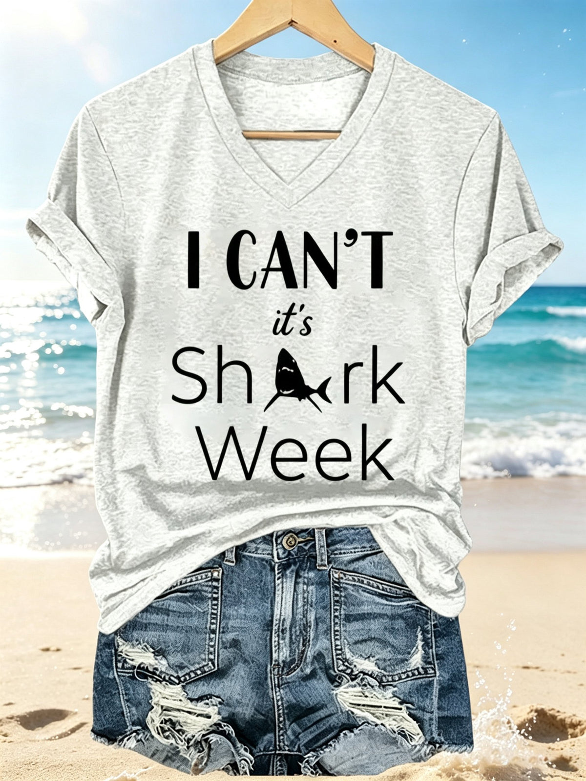 Women's Shark Print T-shirt