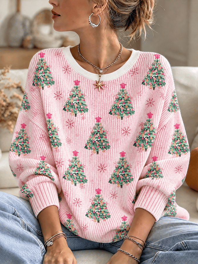 Women's Casual Print Knit Top