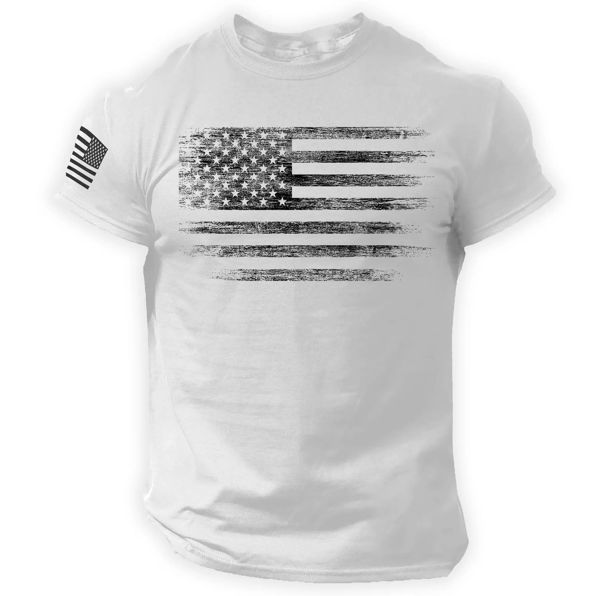 USA Distressed Flag 100% Cotton T-Shirt