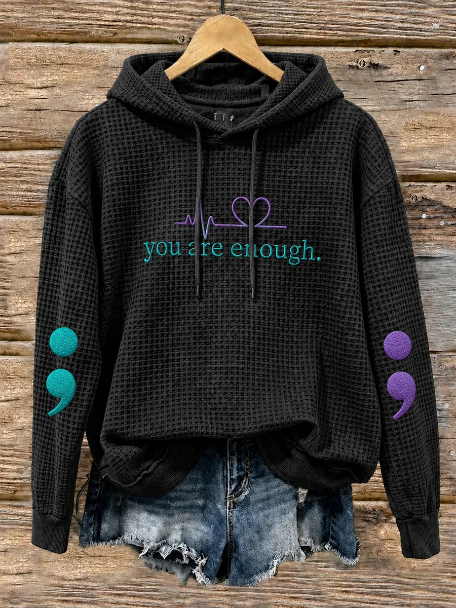 Women's Suicide Prevention Awareness Month Waffle-Knit Hoodie