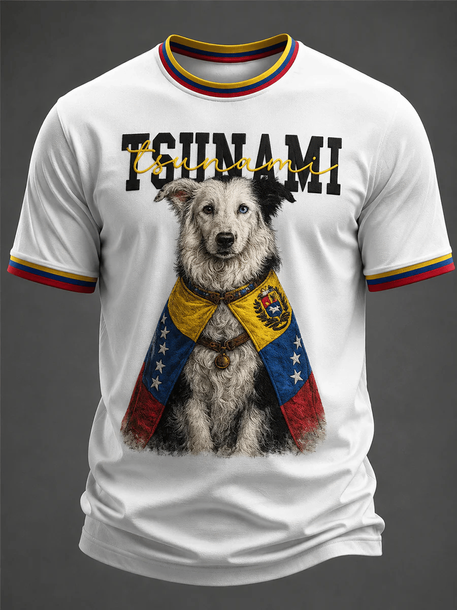 Men's Venezuela Hero Dog Tsunami Patriotic Dog Lover T-Shirt