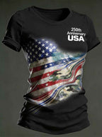 Women's 250th Anniversary Printed Casual Crew-Neck T-Shirt