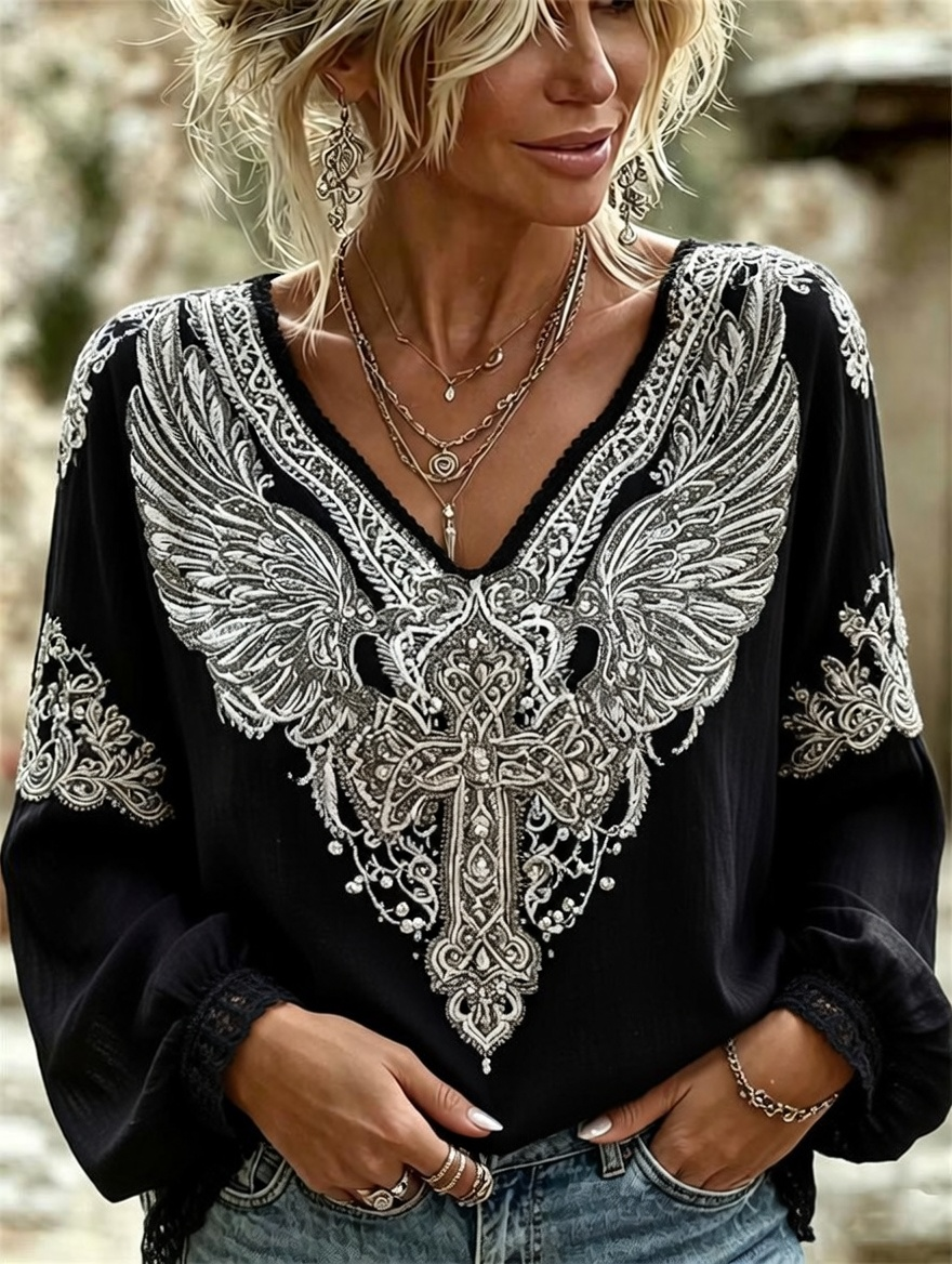 Women'S Faith Printed Casual Round Neck Top