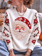 Women'S Santa Claus Round Neck Top