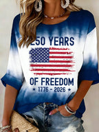 Women'S Round Neck Casual Tie Dye Top