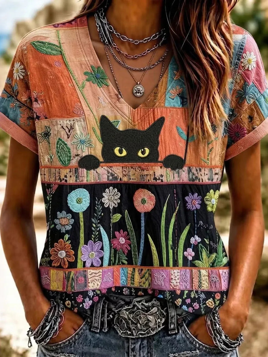 Women's Elegant Cotton-Linen Top