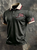 Men's Retro "Patriot" Color-Block Short-Sleeve Polo Shirt