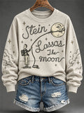 Women's Lassos The Moon Print Casual Sweatshirt