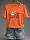 Women's Hello Fall Print Casual T-Shirt