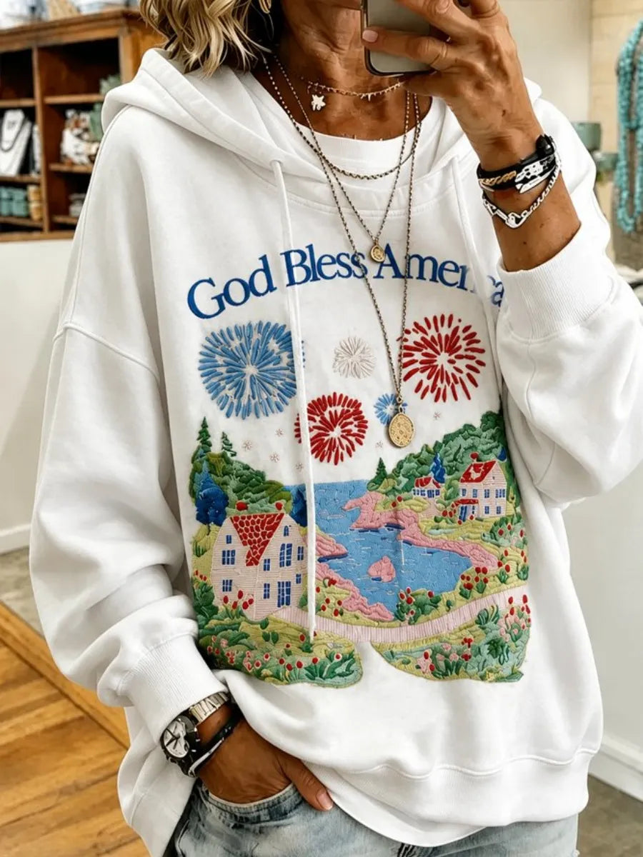 Women Cartoon Long Sleeve Casual Daily Spring/Fall Hoodie