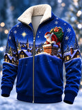 Men's Casual Christmas Zip-Up Top
