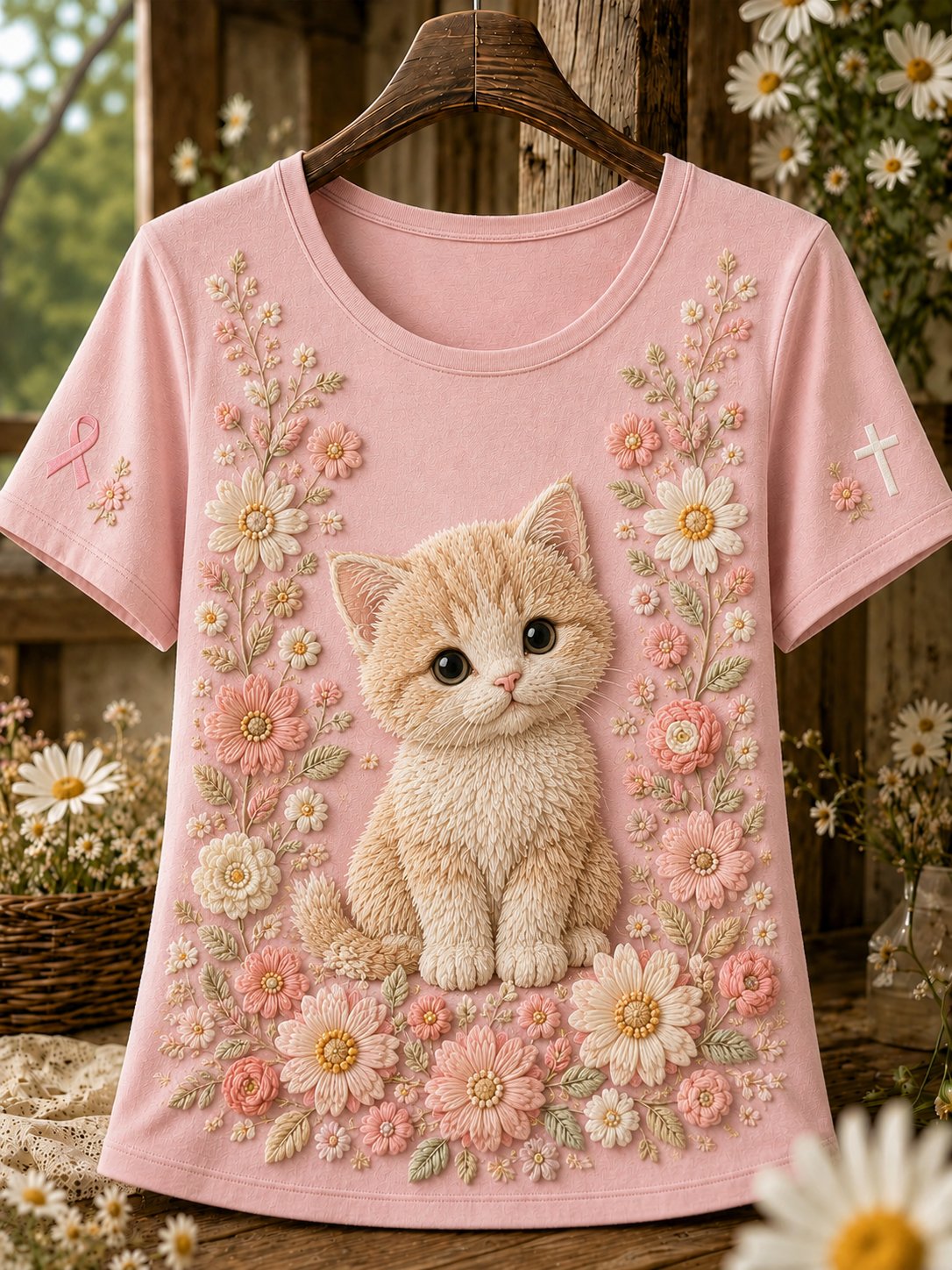 Women's Breast Cancer Awareness Print T-Shirt