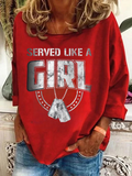 Woman Veteran Female Served Like A Girl Long Sleeve T-Shirt