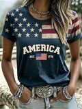 Women's 250th Anniversary Independence Day Flag Art Print T-shirt