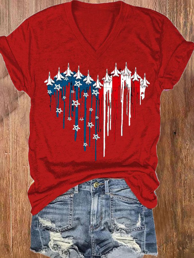 Women's Independence Day Design Printed T-Shirt