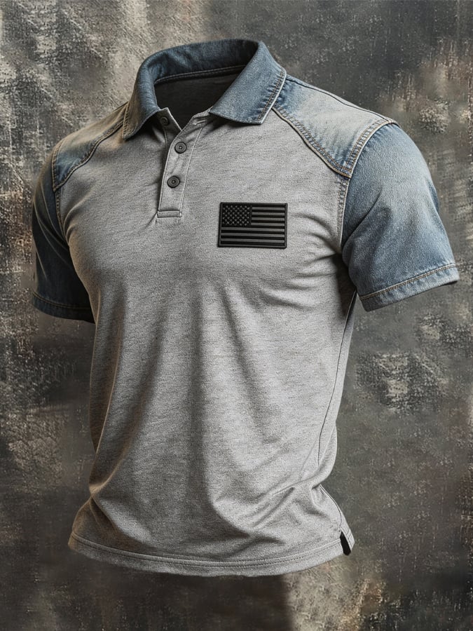 Men's Retro Comfort Denim Polo Shirt