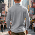 Men's Solid Color Waffle Weave Pullover Sweatshirt