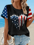 Women's Independence Day Floral Waffle T-Shirt
