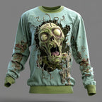 Halloween Men's Zombies 3D Sweatshirt Punk Party Gothic Long Sleeve Crew Neck Vacation Light Green Purple Green Crewneck 3D All Seasons Designer S M L XL XXL XXXL