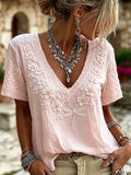 Women's floral print V-neck top