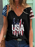 Women's Flag Print Casual T-Shirt