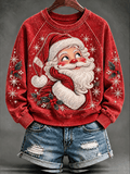 Women's Casual Christmas Print Long-Sleeved Sweatshirt