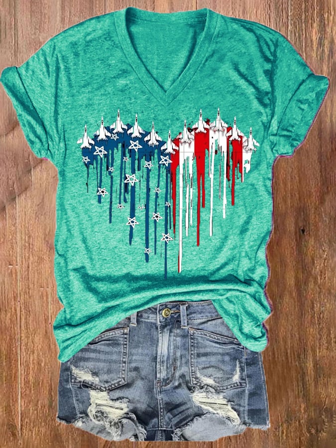 Women's Independence Day Design Printed T-Shirt